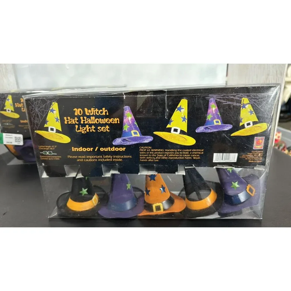 New  Spooky  Halloween Hat String Lights Indoor 2007 one box open just to plug